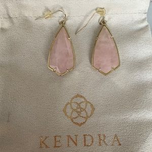 Kendra Scott Drop Earrings in Rose Quartz